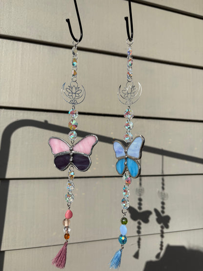 Tasseled Butterfly Beaded Suncatcher