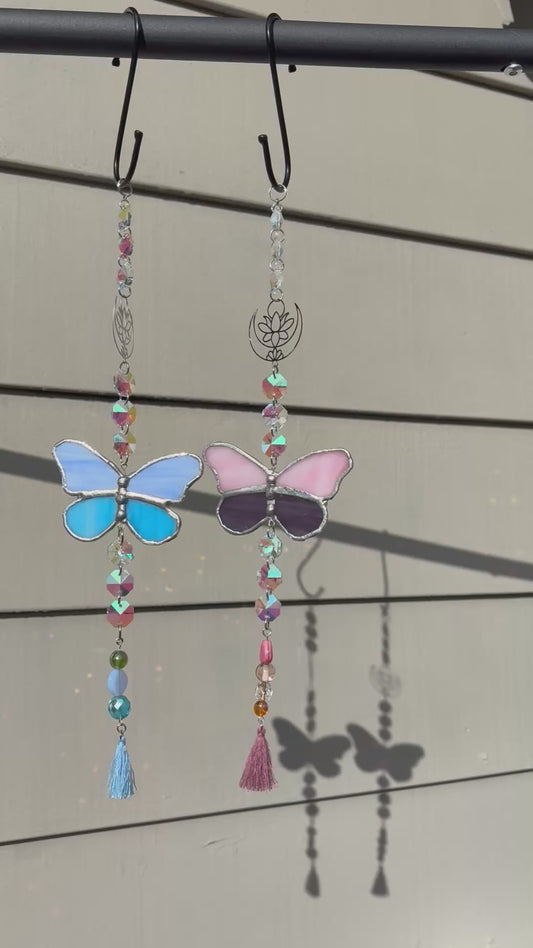 Tasseled Butterfly Beaded Suncatcher